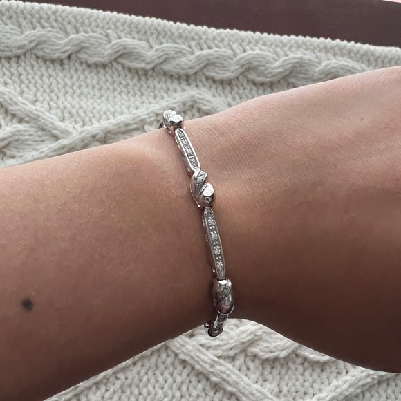 18 K White gold and Zirconia bracelet - Picture 2 of 6